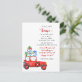 Kerstcadeaus Auto We hebben verhuisd vakantie verh Briefkaart (Staand voorkant)