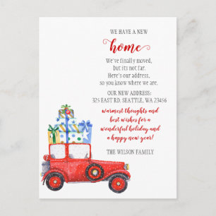 Kerstcadeaus Auto We hebben verhuisd vakantie verh Briefkaart