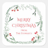 kerstcadeaus, cadeaubonnen, Labels, feestdag Vierkante Sticker (Voorkant)