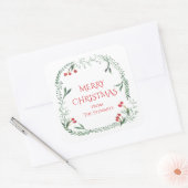 kerstcadeaus, cadeaubonnen, Labels, feestdag Vierkante Sticker (Envelop)