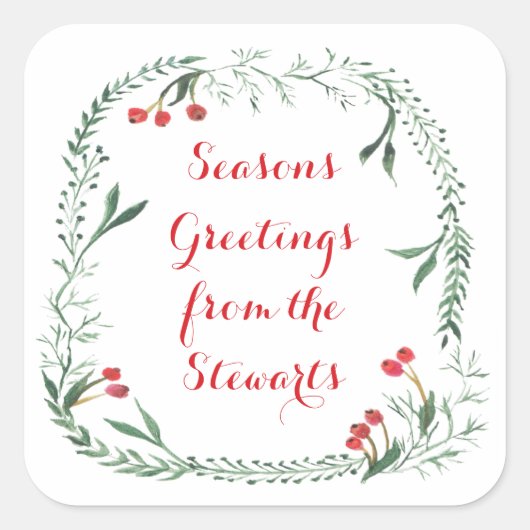 kerstcadeaus, cadeaubonnen, Labels, feestdag Vierkante Sticker (Voorkant)