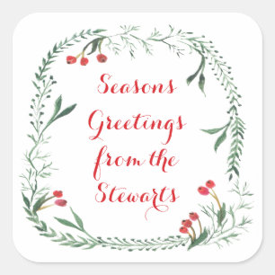 kerstcadeaus, cadeaubonnen, Labels, feestdag Vierkante Sticker