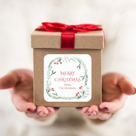 kerstcadeaus, cadeaubonnen, Labels, feestdag Vierkante Sticker