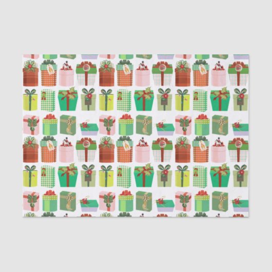 kerstcadeaus Cadeaus Patroon kleurrijk Tissuepapier (Voorkant)