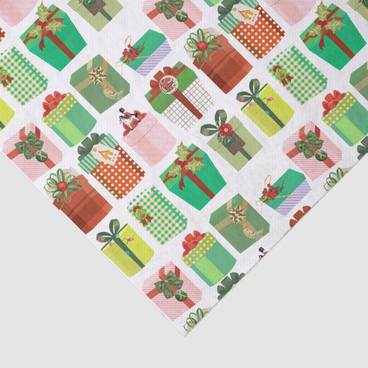 kerstcadeaus Cadeaus Patroon kleurrijk Tissuepapier (Detail)