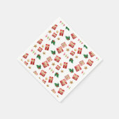 Kerstcadeaus Candy Canes Sterren Holly Servet (Hoek)