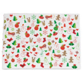 kerstcadeaus Cute kerstsymbolen XMAS Groot Cadeauzakje (Voorkant)