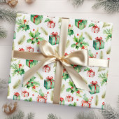 Kerstcadeaus en Holly Cadeaupapier