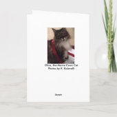 Kerstcadeaus en kat feestdagen kaart (Achterkant)