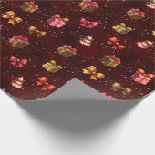 Kerstcadeaus en linten cadeaupapier (Hoek)