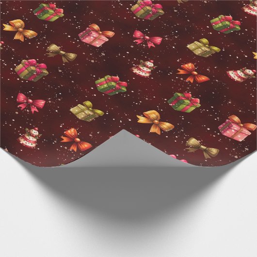 Kerstcadeaus en linten cadeaupapier (Hoek)