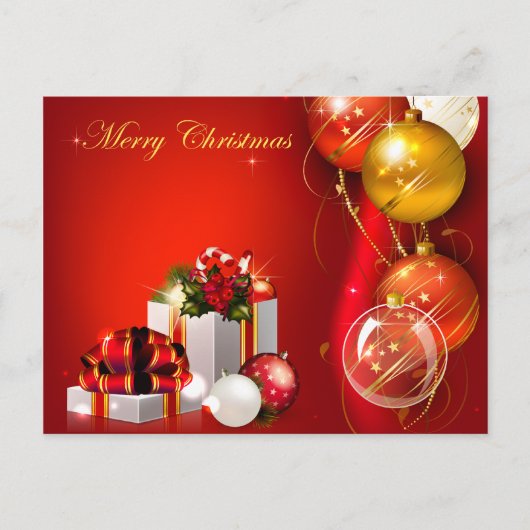 Kerstcadeaus en Ornamenten Feestdagenkaart (Voorkant)