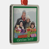 Kerstcadeaus Familiefoto Metalen Ornament (Rechts)
