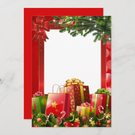 kerstcadeaus feestdagenkaart (Voorkant / Achterkant)