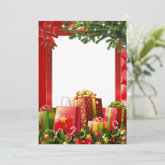 kerstcadeaus feestdagenkaart (Staand voorkant)