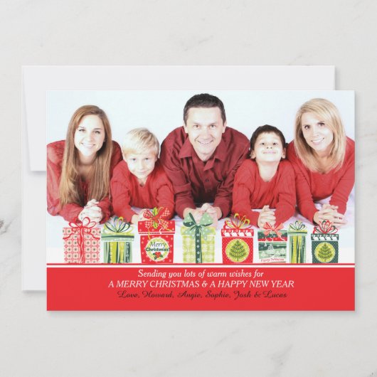 Kerstcadeaus Fotokaart Feestdagenkaart (Voorkant)