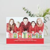 Kerstcadeaus Fotokaart Feestdagenkaart (Staand voorkant)