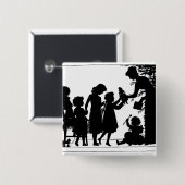 Kerstcadeaus geven vierkante button 5,1 cm (Voorkant /achterkant)