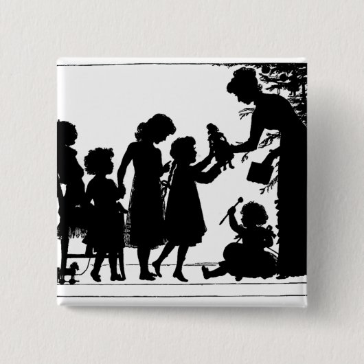 Kerstcadeaus geven vierkante button 5,1 cm (Voorkant)