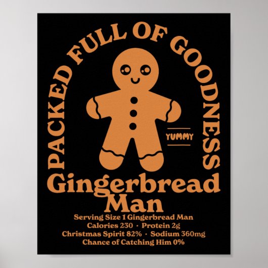 Kerstcadeaus Gingerbread Man Poster (Voorkant)