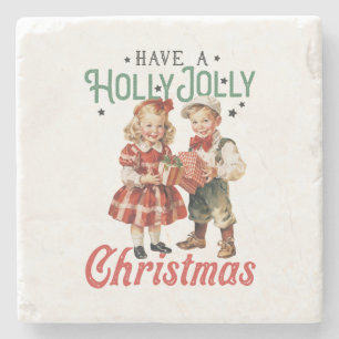 Kerstcadeaus hebben een Holly Jolly Christmas Stenen Onderzetter