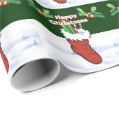 kerstcadeaus, heilige stekels en sneeuwscans cadeaupapier (Rol Hoek)