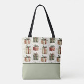 kerstcadeaus, Holly, kleurenblok Tote Bag (Achterkant)