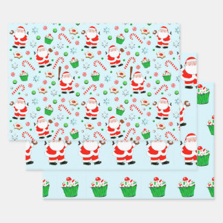Kerstcadeaus honkbal inpakpapier vel