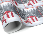 Kerstcadeaus in de sneeuw cadeaupapier (Rol Hoek)