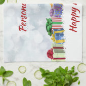 Kerstcadeaus Ingepakte Cadeaus Gelukkig Feest Theedoek (Gevouwen)