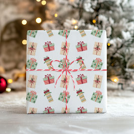 Kerstcadeaus Inpakpapier Pastel