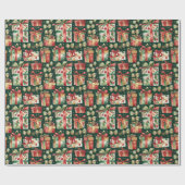Kerstcadeaus Inpakpapier Vintage (Vlak)