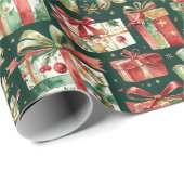 Kerstcadeaus Inpakpapier Vintage (Rol Hoek)