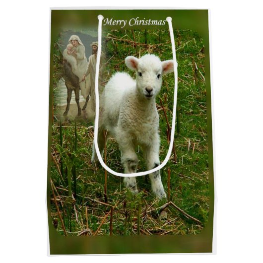 Kerstcadeaus Jezus Christus Medium Cadeauzakje (Achterkant)