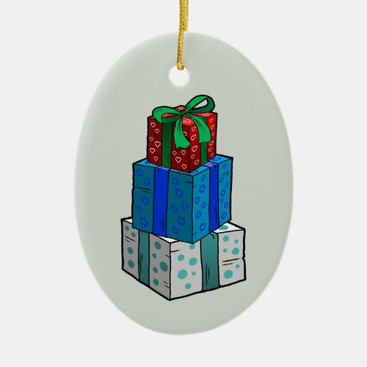 Kerstcadeaus Keramisch Ornament (Voorkant)
