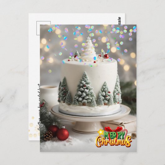 Kerstcadeaus. Kerstansichtkaart Briefkaart (Voorkant / Achterkant)