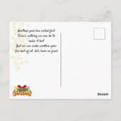 Kerstcadeaus. Kerstansichtkaart Briefkaart (Achterkant)