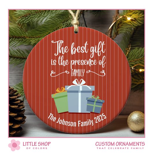 Kerstcadeaus Kerstboodschap Monogram Keramisch Ornament