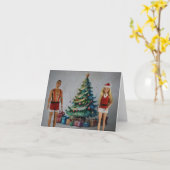 Kerstcadeaus. Kerstkaart Kaart (Gele Bloem)