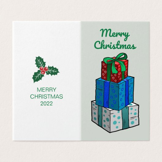 Kerstcadeaus Kerstkaart Kaart (Buitenkant ongevouwen)