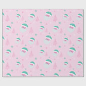 Kerstcadeaus Kerstman Sneeuw Moderne Kerstmis Cadeaupapier (Vlak)