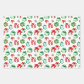 Kerstcadeaus, kousen en Ornamenten Inpakpapier Vel (Voorkant)