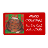 kerstcadeaus label rood (Voorkant)