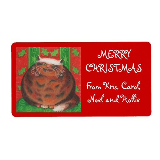 kerstcadeaus label rood (Voorkant)