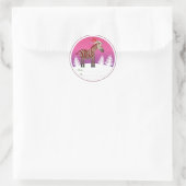 Kerstcadeaus Labels: Zebra Ronde Sticker (Tas)