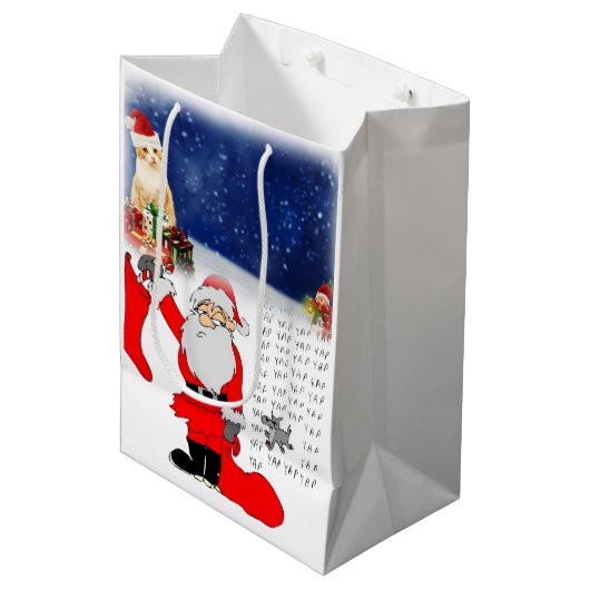 kerstcadeaus medium cadeauzakje (Voorkant Gekanteld)