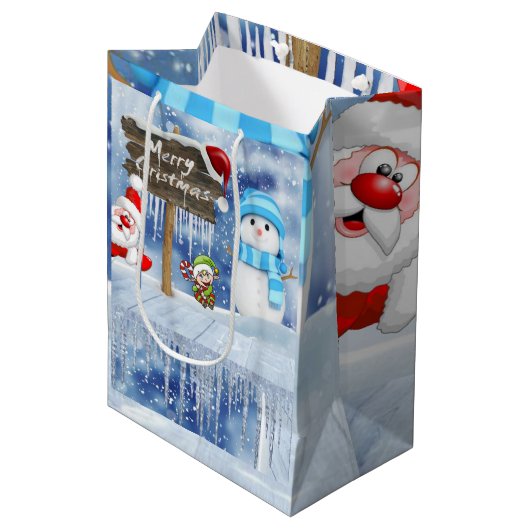 kerstcadeaus medium cadeauzakje (Voorkant Gekanteld)