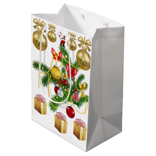 kerstcadeaus medium cadeauzakje (Achterkant Gekanteld)