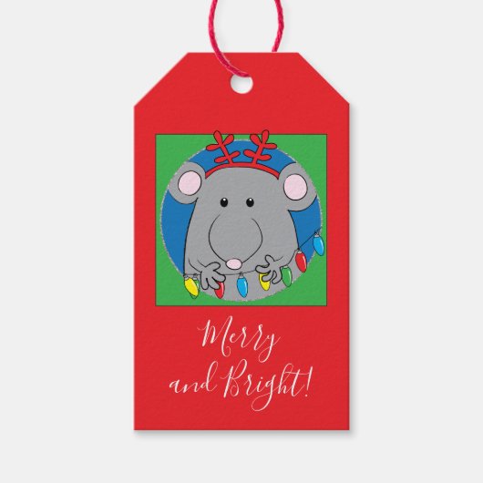 kerstcadeaus Merry Christmouse Cadeaulabel (Voorkant)