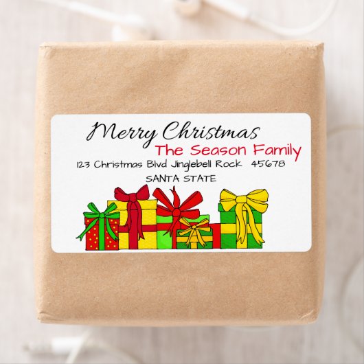 kerstcadeaus Merry-kerstadreslabel Etiket (Insitu)